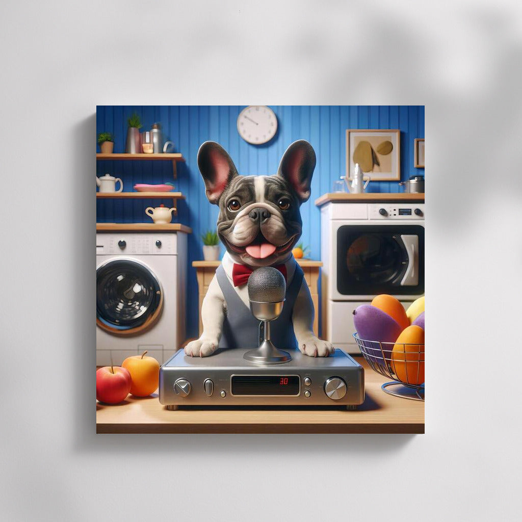 French Bulldog Leads Show in Live Tech World
