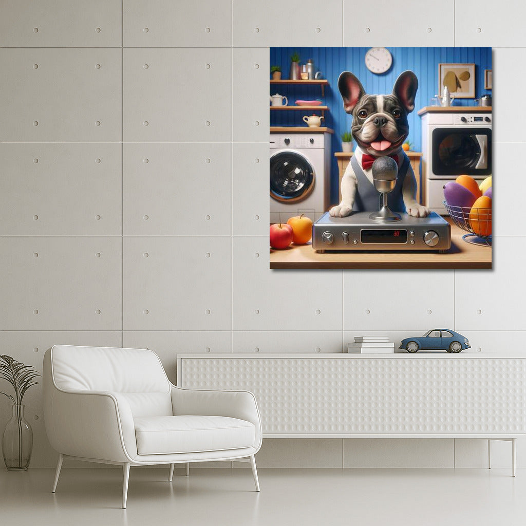 French Bulldog Leads Show in Live Tech World