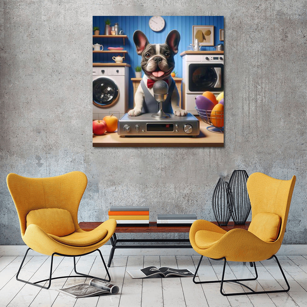 French Bulldog Leads Show in Live Tech World