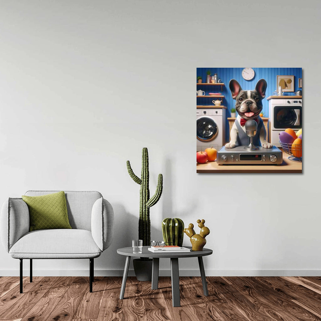 French Bulldog Leads Show in Live Tech World