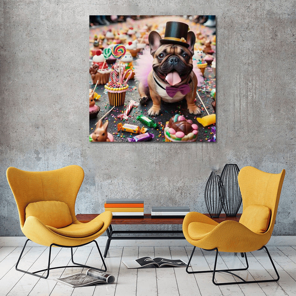 French Bulldog in Chocolate Extravaganza: Sweet Dressing Hat