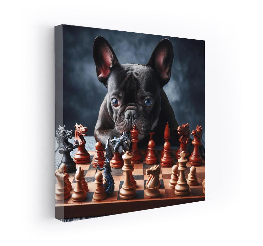 Chess Tournament: French Bulldog and Live Pieces