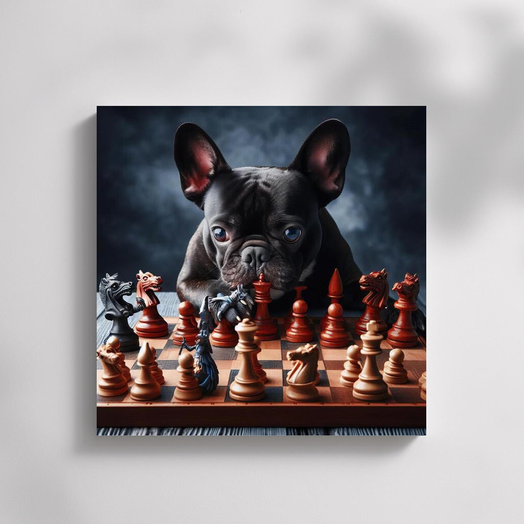 Chess Tournament: French Bulldog and Live Pieces