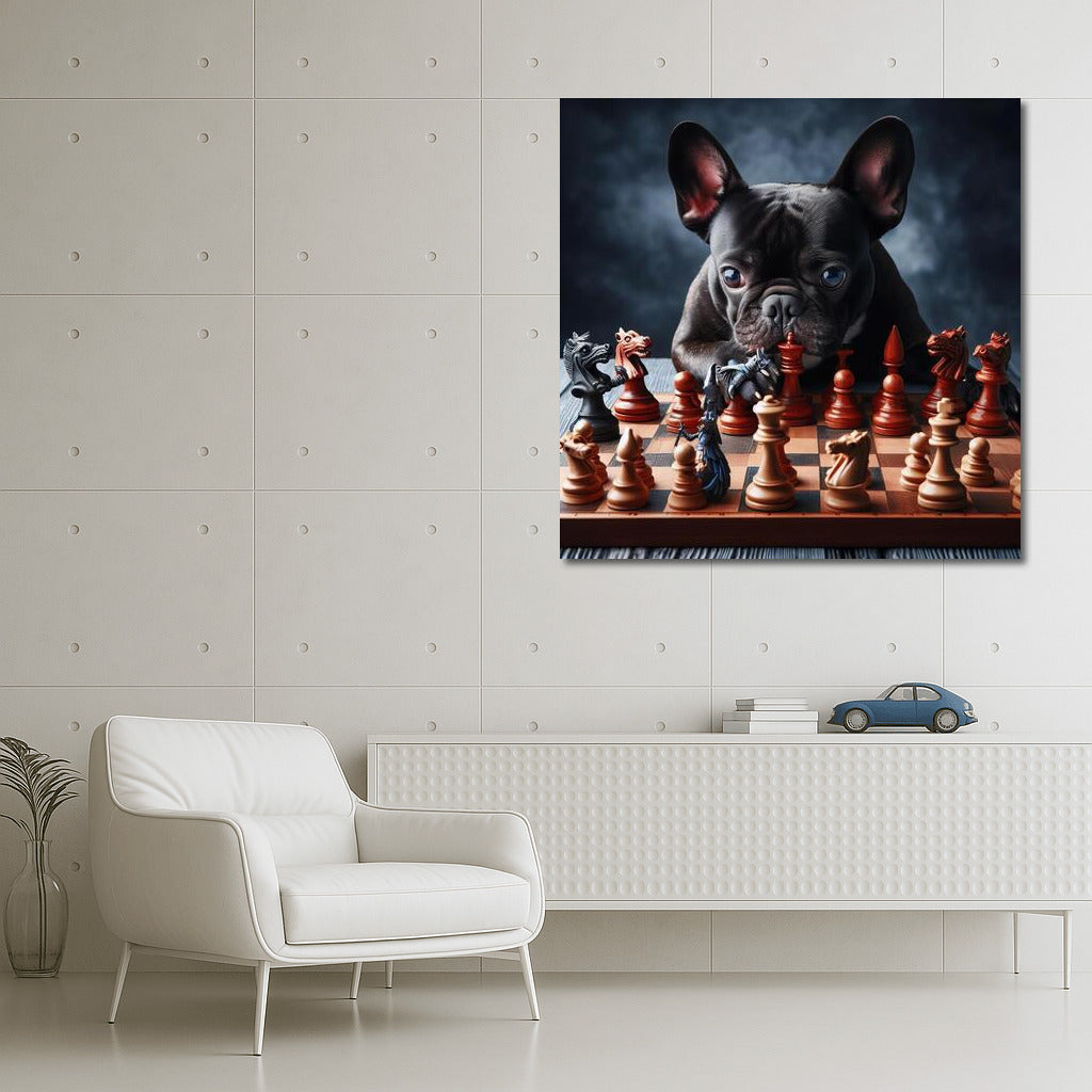 Chess Tournament: French Bulldog and Live Pieces
