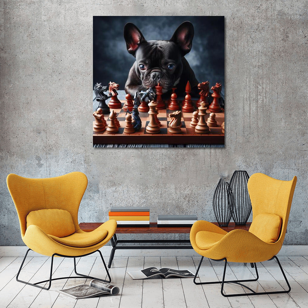 Chess Tournament: French Bulldog and Live Pieces