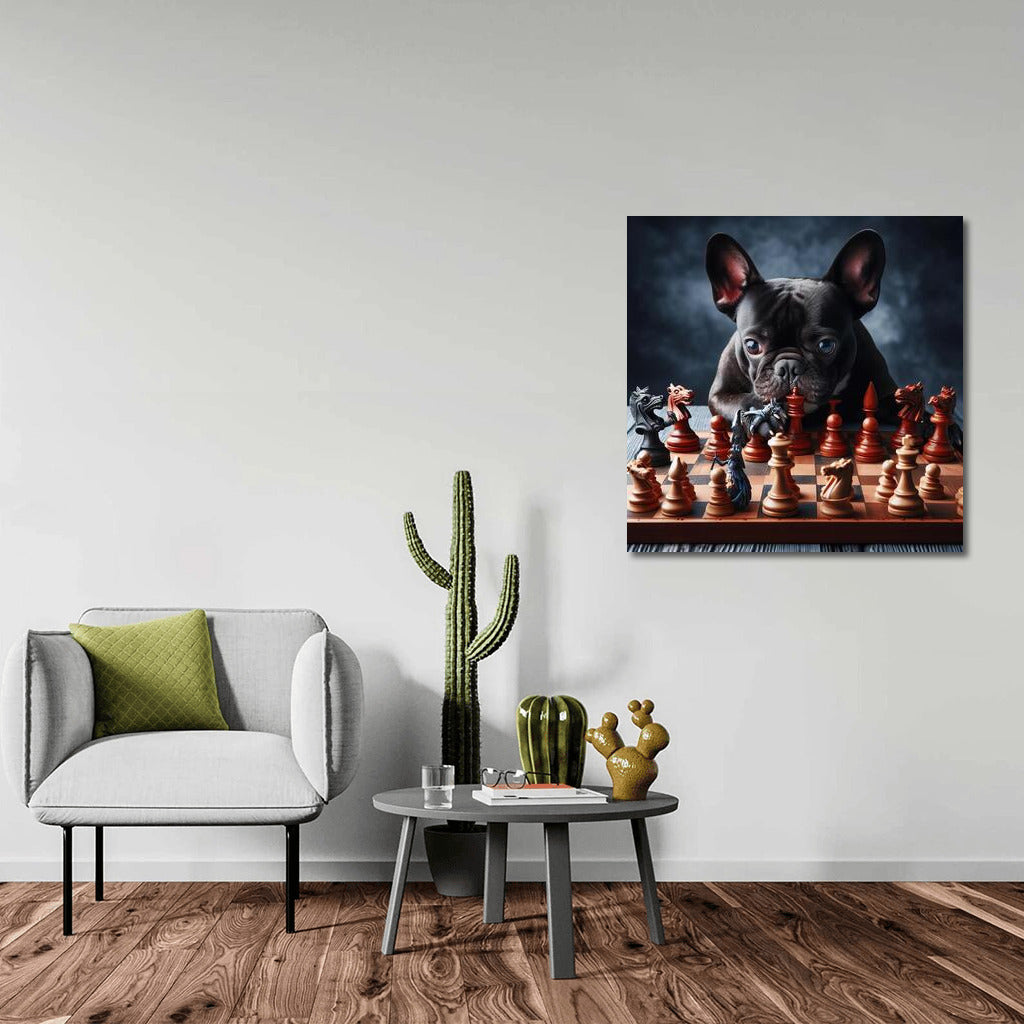 Chess Tournament: French Bulldog and Live Pieces