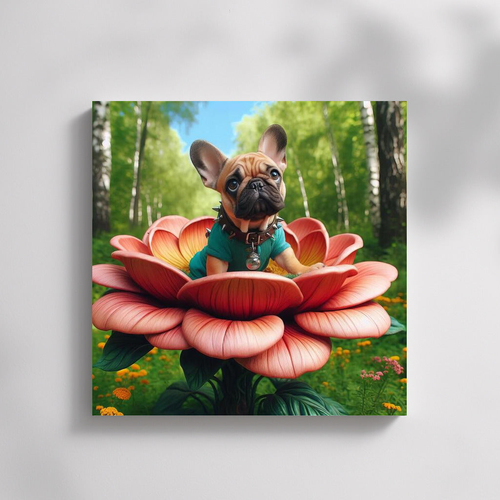 French Bulldog on a Giant Traveling Flower: A Fantasy Adventure