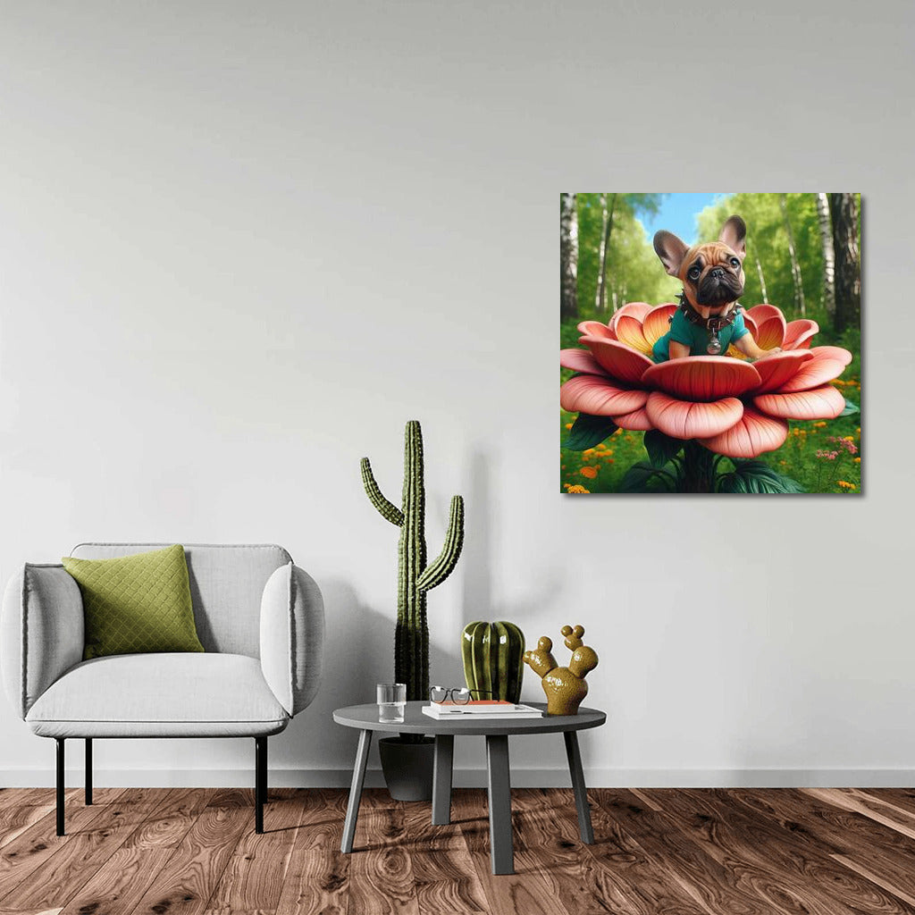 French Bulldog on a Giant Traveling Flower: A Fantasy Adventure