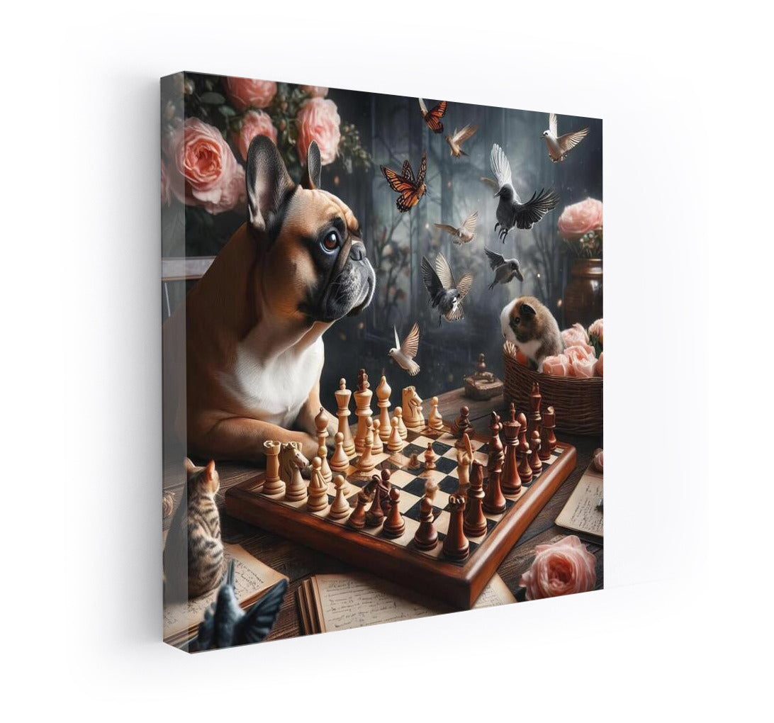 French Bulldog Chess Duel in the Wizarding World