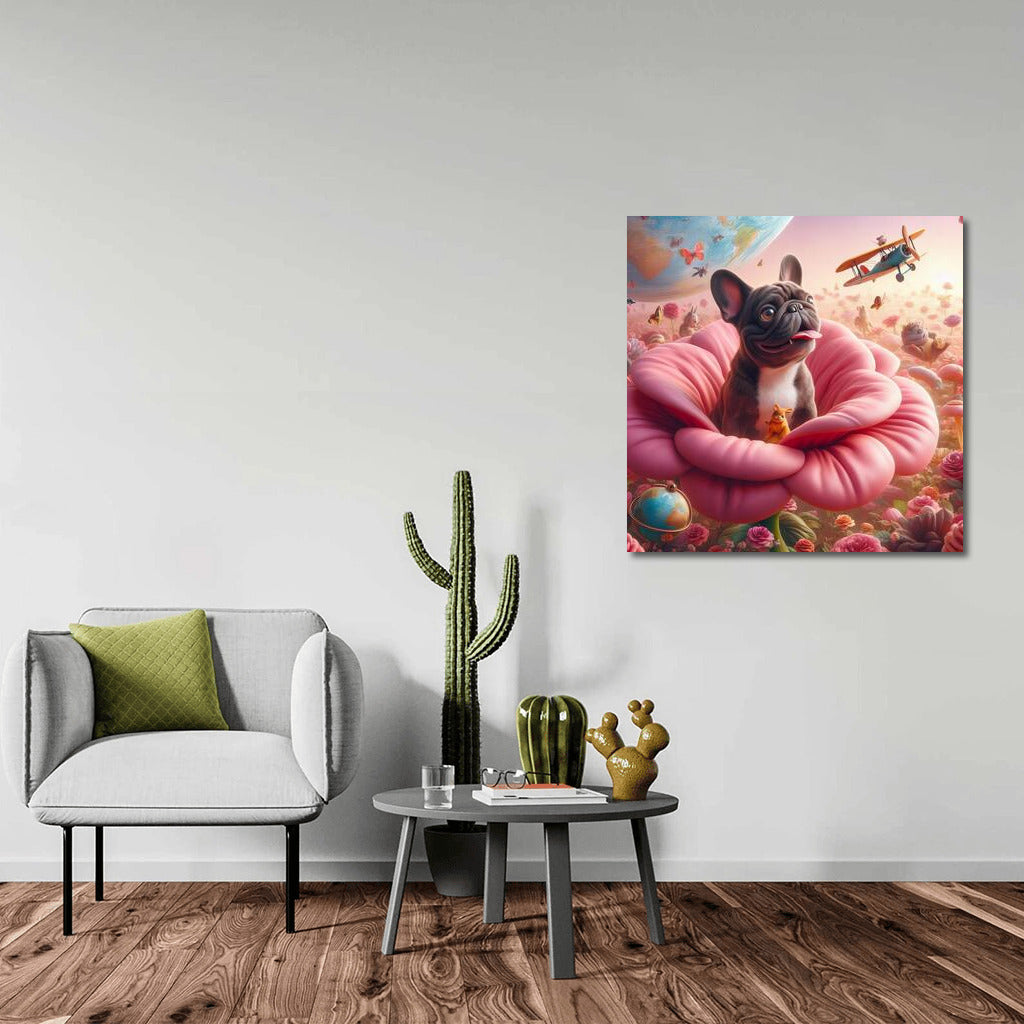 French Bulldog on Flower Express: Traveling Around the World