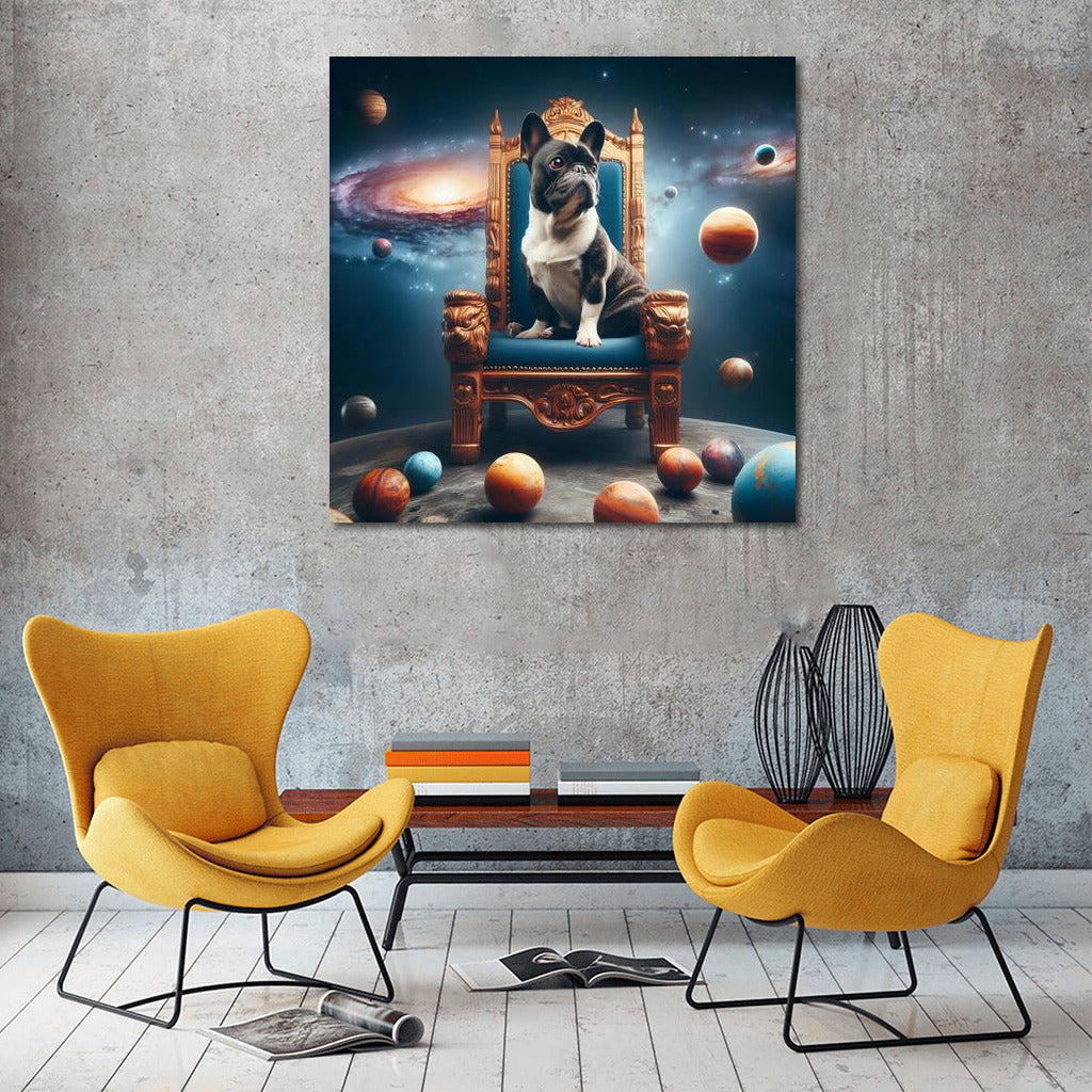 French Bulldog Emperor: The Lord of the Galaxy on the Throne