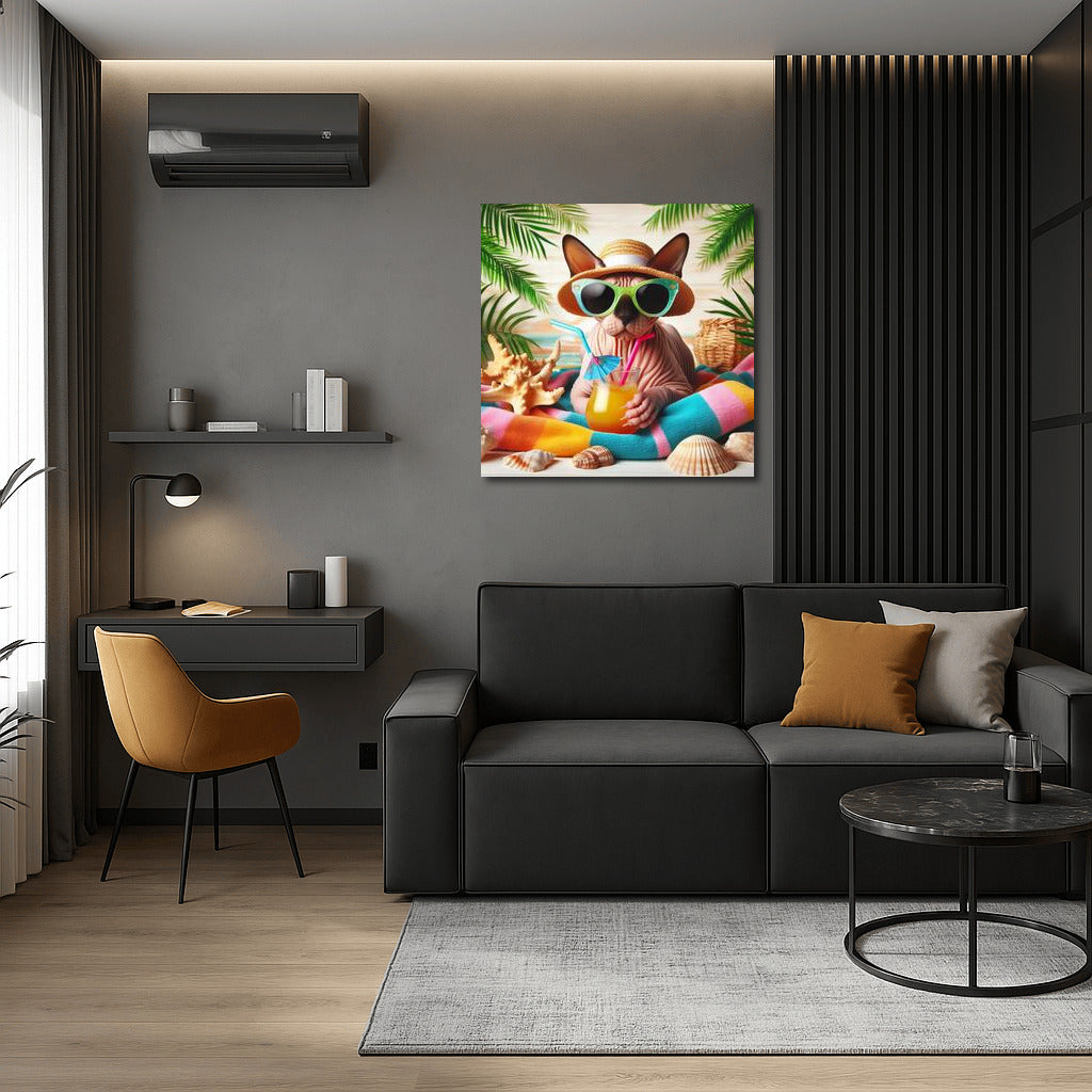 Sphinx on a Stylish Beach: Bright Colors for Your Home