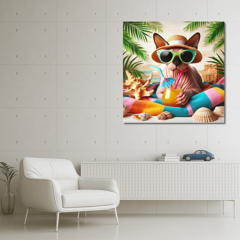 Sphinx on a Stylish Beach: Bright Colors for Your Home