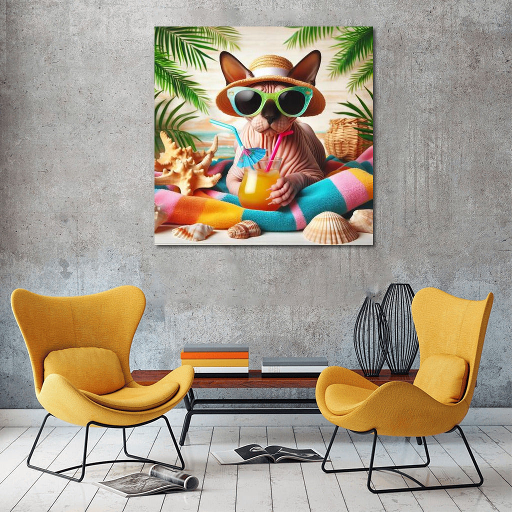 Sphinx on a Stylish Beach: Bright Colors for Your Home