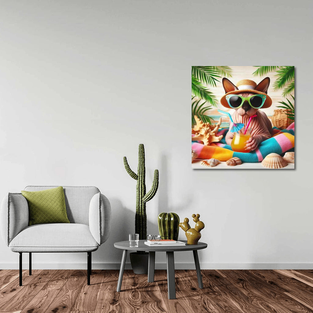 Sphinx on a Stylish Beach: Bright Colors for Your Home