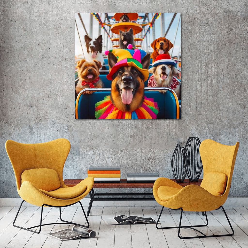 German Shepherd in Carnival Whirlwind