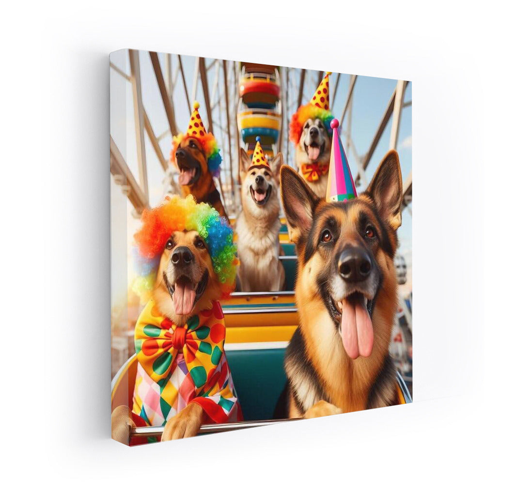 German Shepherds on a Ferris Wheel: Carnival of Joy
