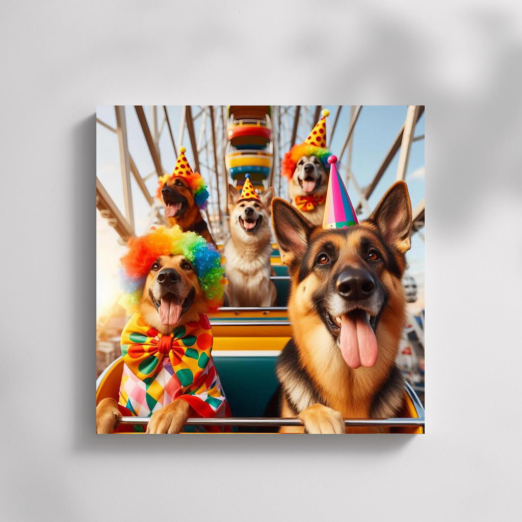 German Shepherds on a Ferris Wheel: Carnival of Joy