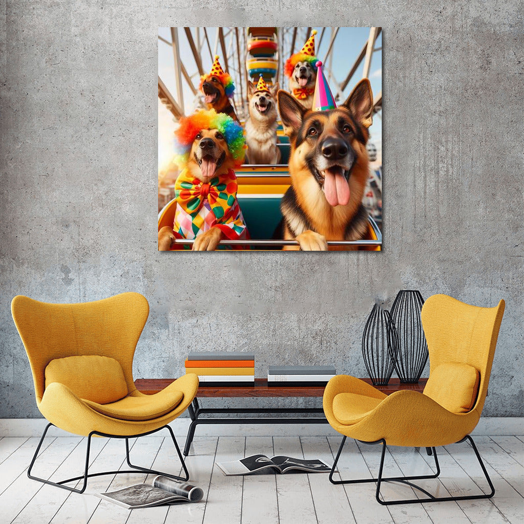 German Shepherds on a Ferris Wheel: Carnival of Joy
