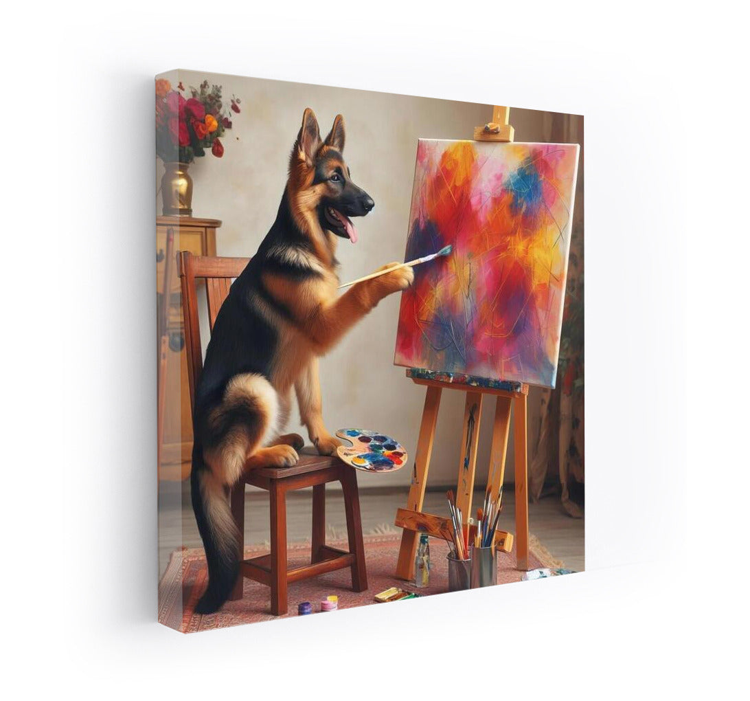 Creative German Shepherd: Painting on Canvas
