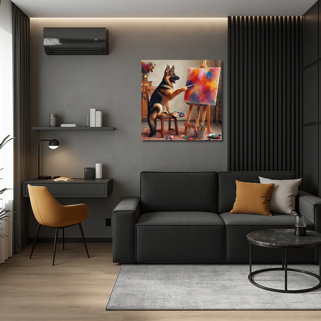 Creative German Shepherd: Painting on Canvas