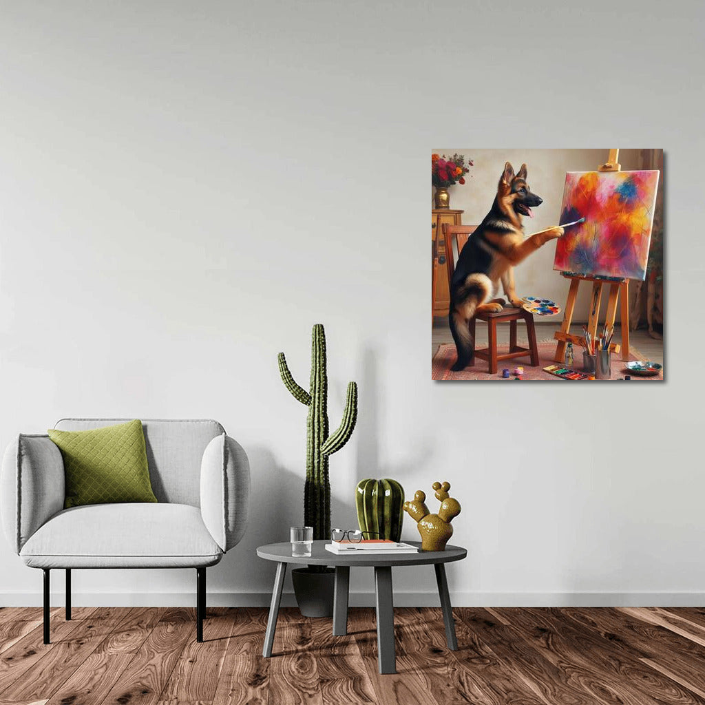 Creative German Shepherd: Painting on Canvas