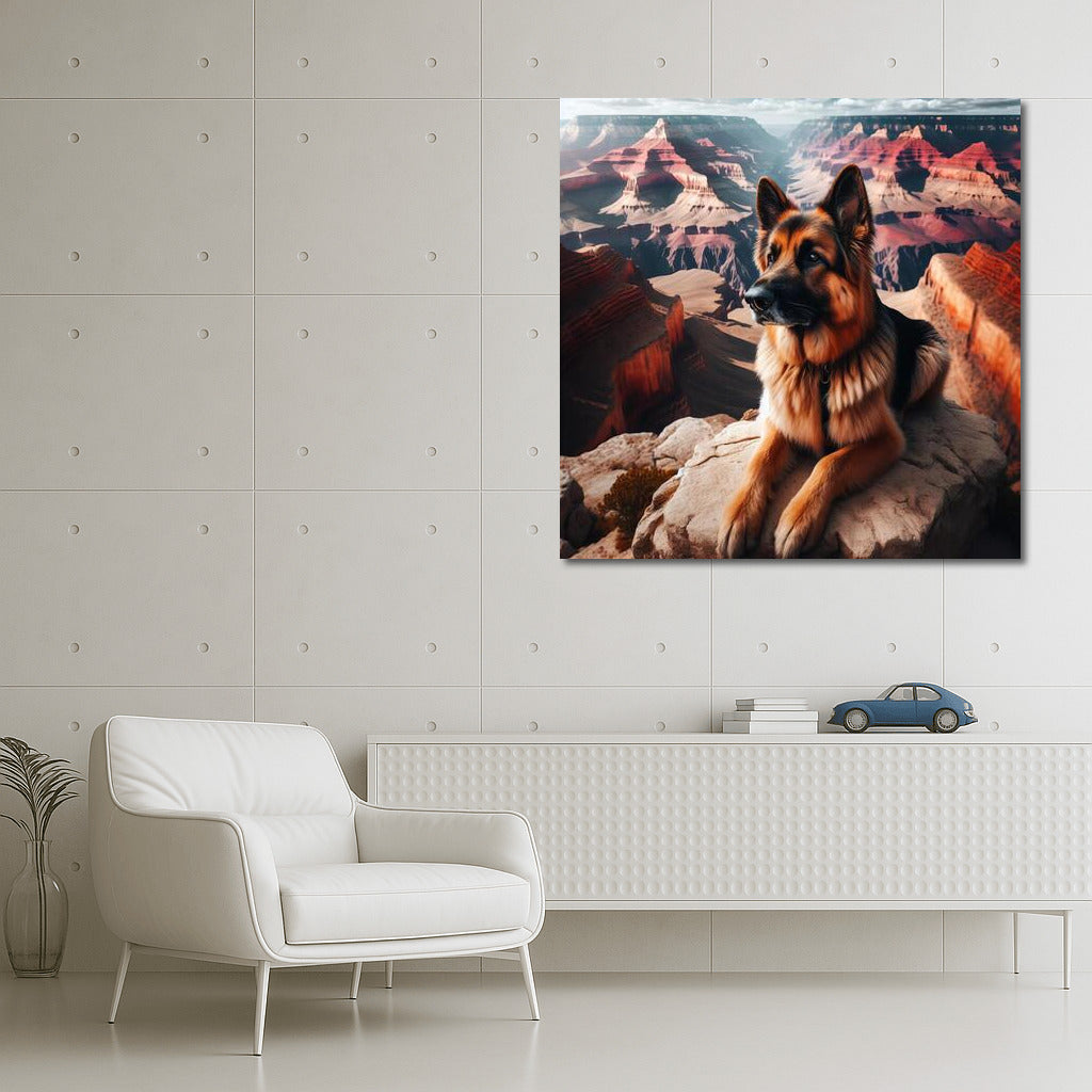 German Shepherd in the Grand Canyon: Journey Among the Colorful Rocks