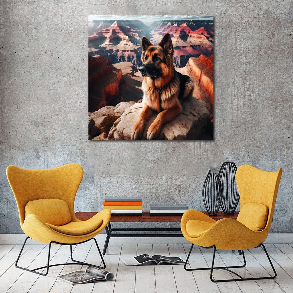 German Shepherd in the Grand Canyon: Journey Among the Colorful Rocks