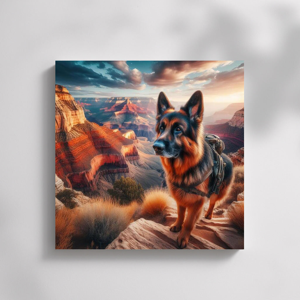 German Shepherd on the Grand Canyon Trail: Journey Among the Glittering Rocks