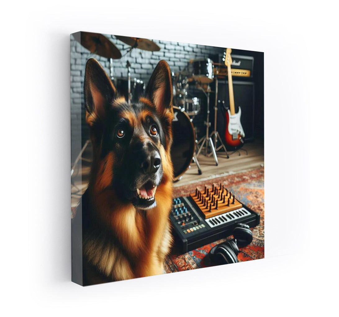 Music Studio with a German Shepherd: Harmony of Sounds and Devotion