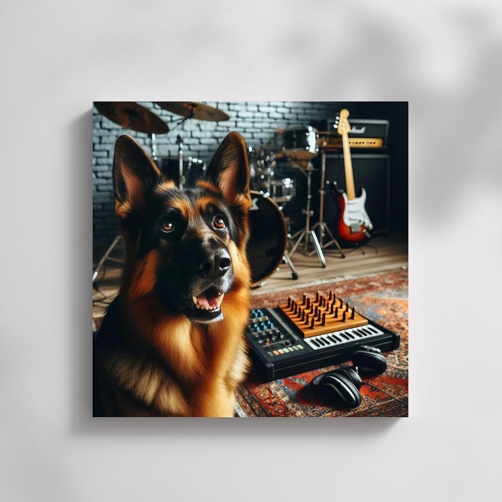 Music Studio with a German Shepherd: Harmony of Sounds and Devotion
