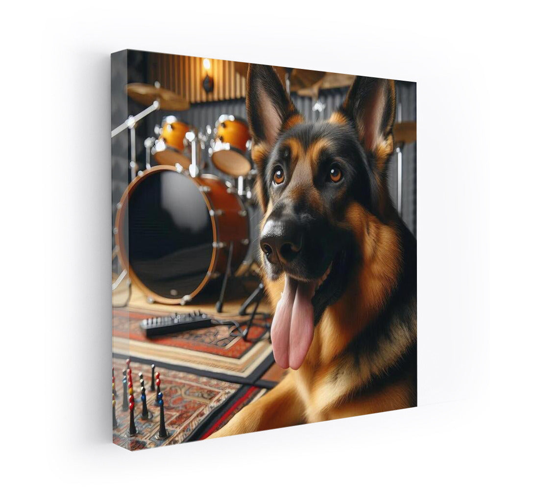German Shepherd in a Music Studio: Music and Barking