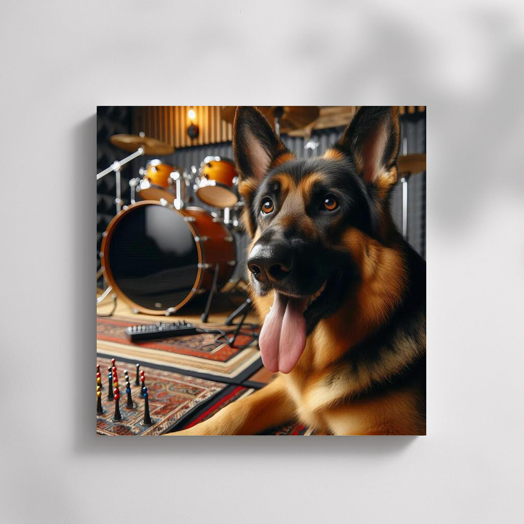 German Shepherd in a Music Studio: Music and Barking