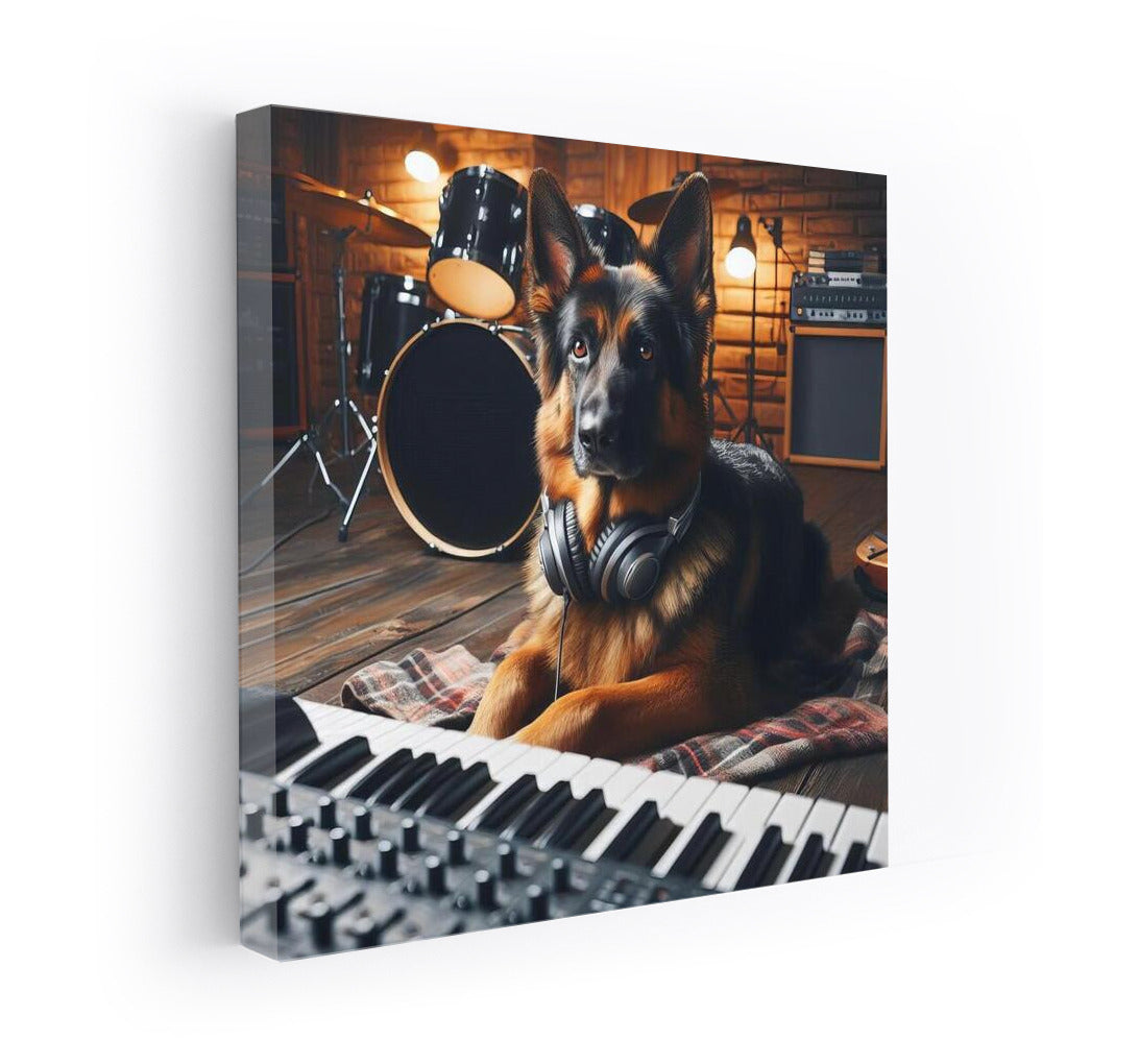 Musical Ode: German Shepherd in Sound Studio