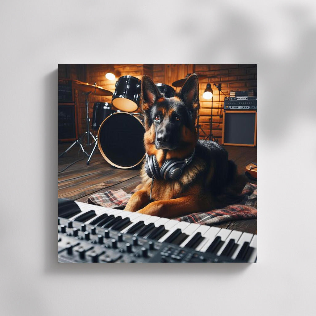 Musical Ode: German Shepherd in Sound Studio