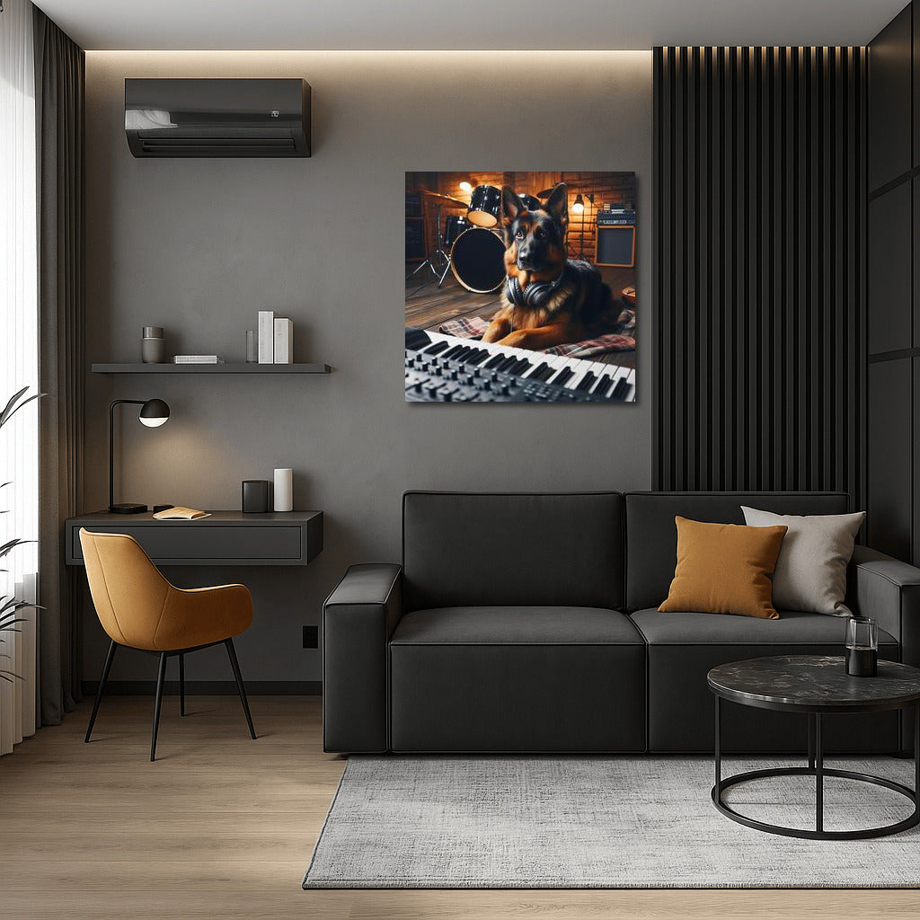 Musical Ode: German Shepherd in Sound Studio
