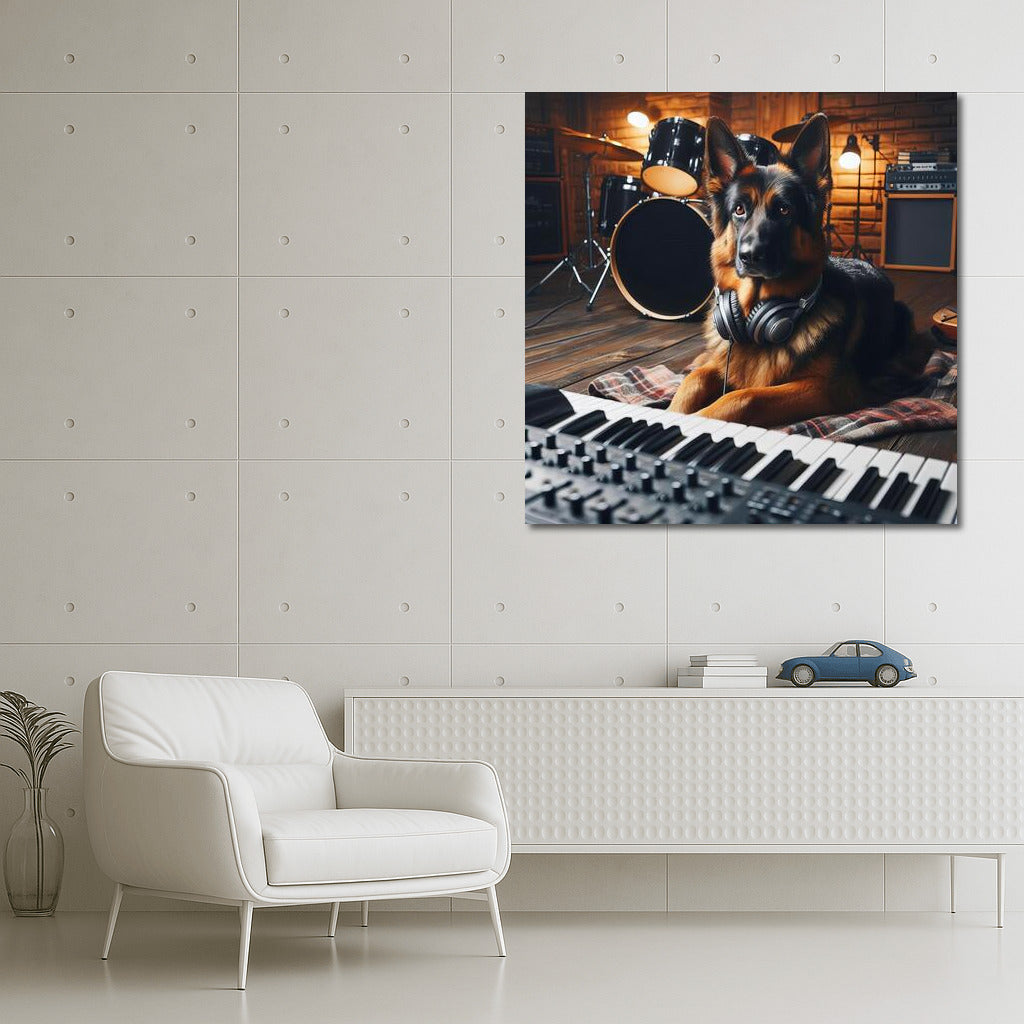Musical Ode: German Shepherd in Sound Studio