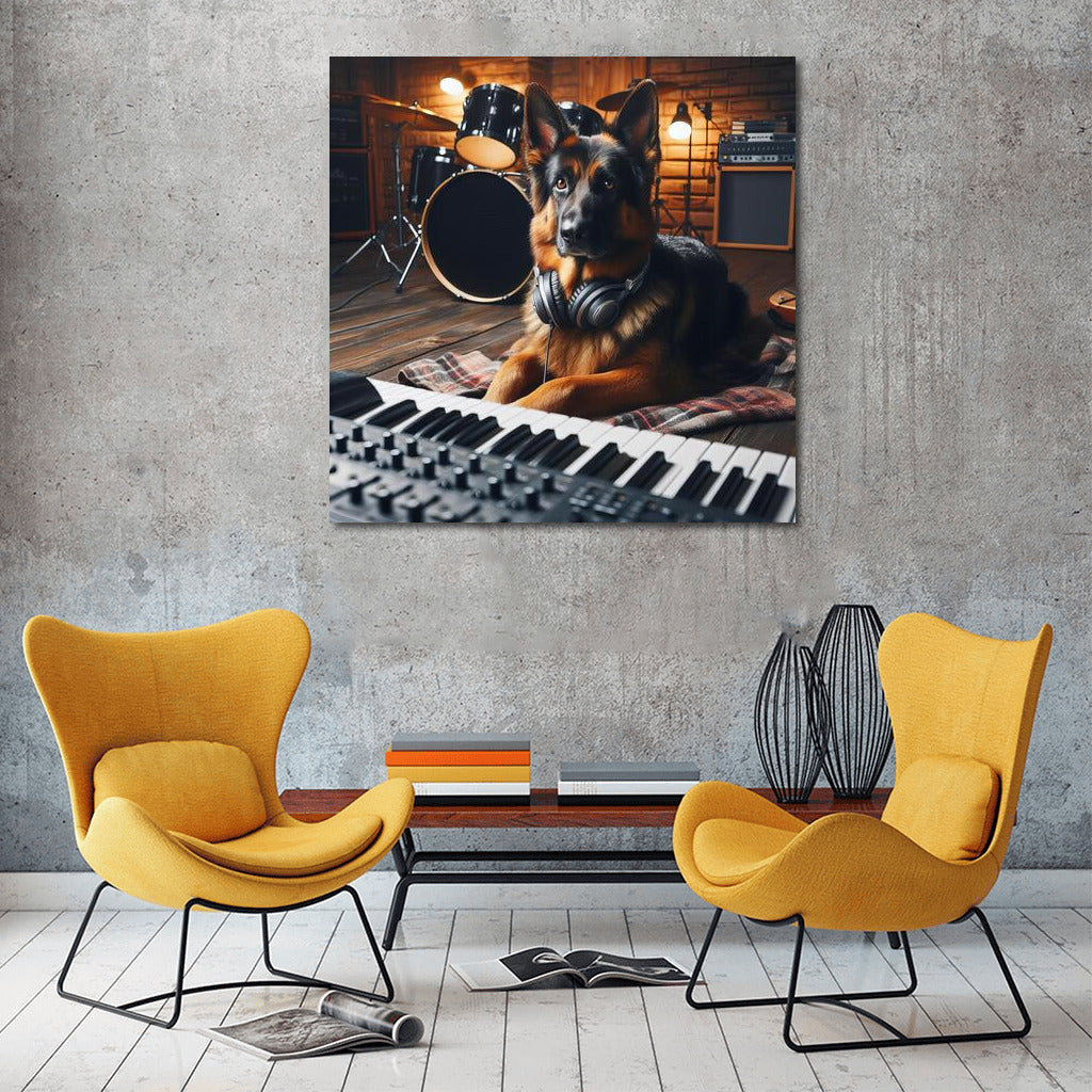 Musical Ode: German Shepherd in Sound Studio