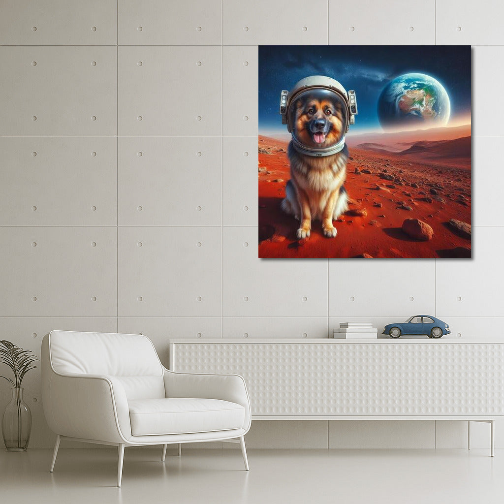Space Adventure: German Shepherd on Mars