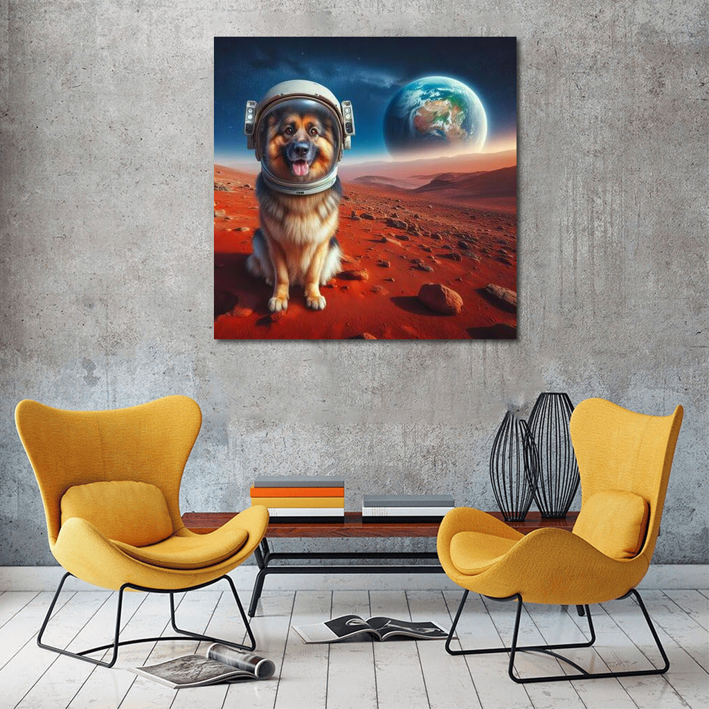 Space Adventure: German Shepherd on Mars