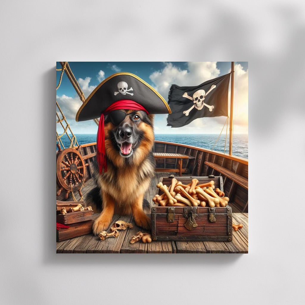 Pirate Raid: German Shepherd on the Treasure Ship