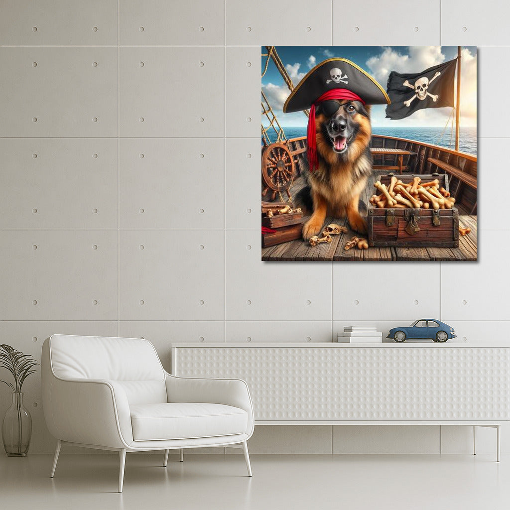 Pirate Raid: German Shepherd on the Treasure Ship