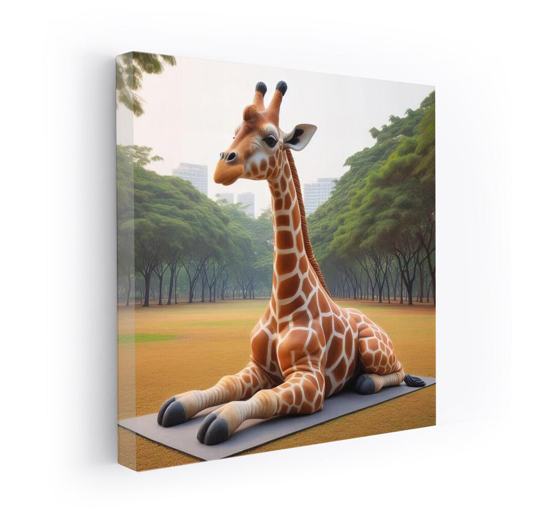 Yoga Giraffe in the Park: Harmony and Smile for Your Home