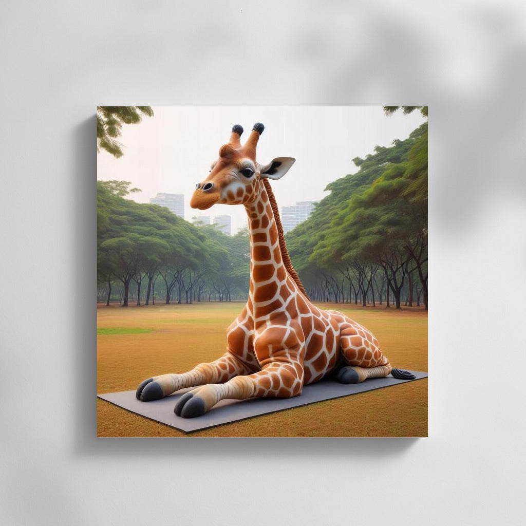 Yoga Giraffe in the Park: Harmony and Smile for Your Home