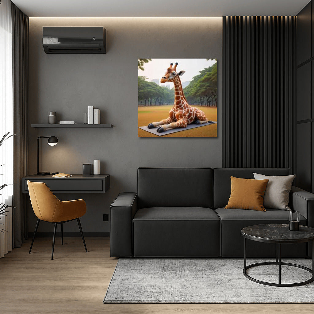 Yoga Giraffe in the Park: Harmony and Smile for Your Home