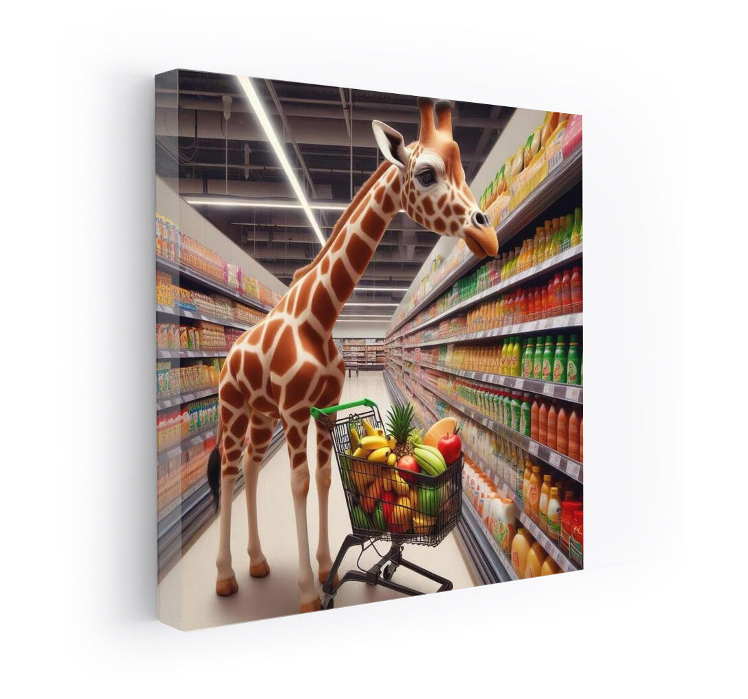 Giraffe with Trolley: Supermarket Adventure