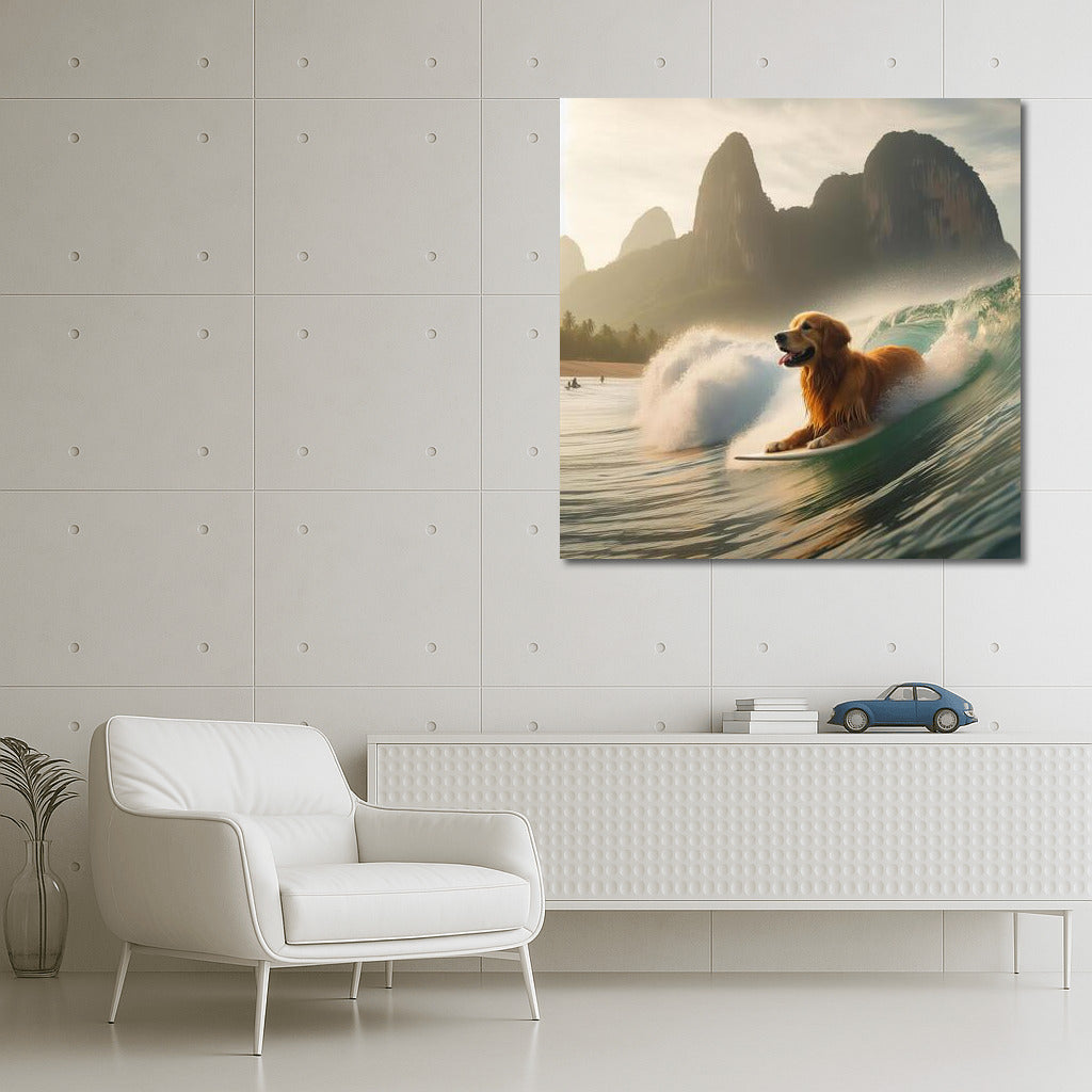 Surfing Retriever: Golden Wave Conqueror