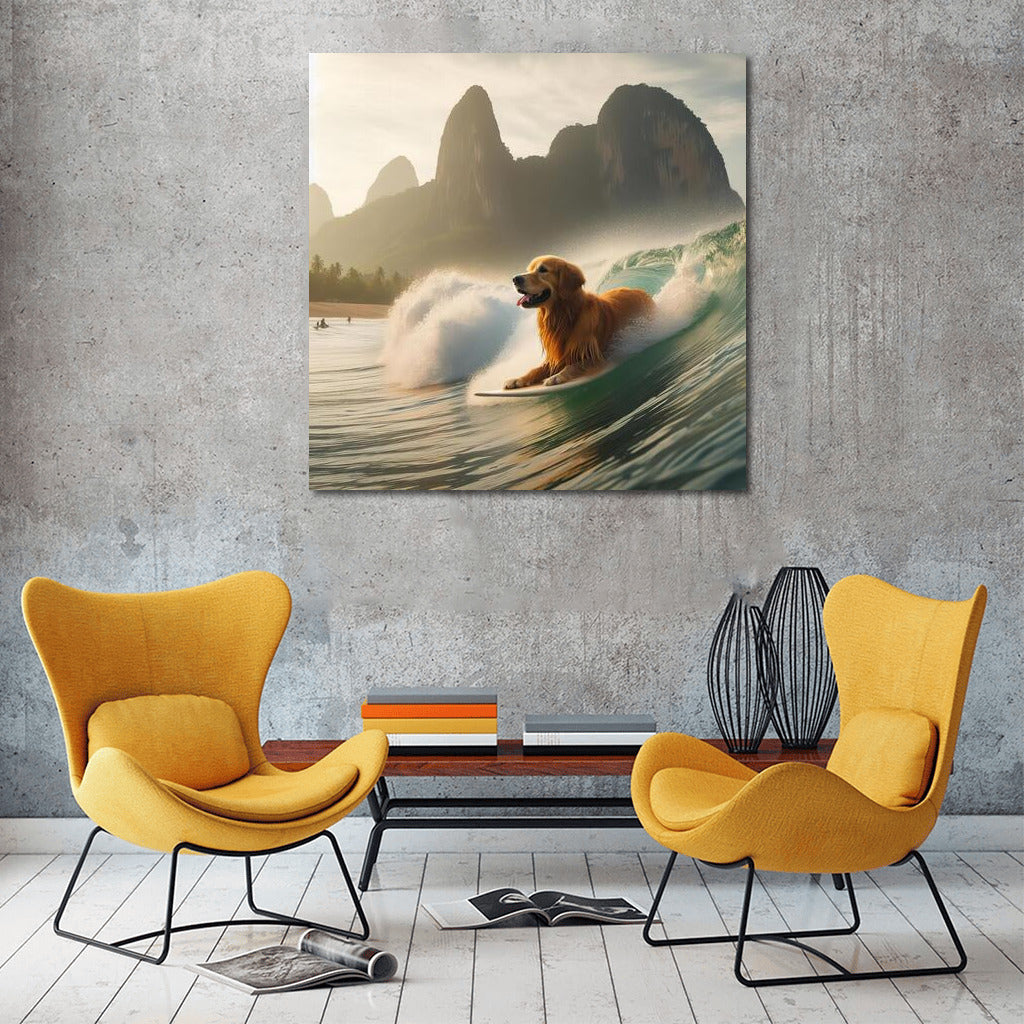 Surfing Retriever: Golden Wave Conqueror