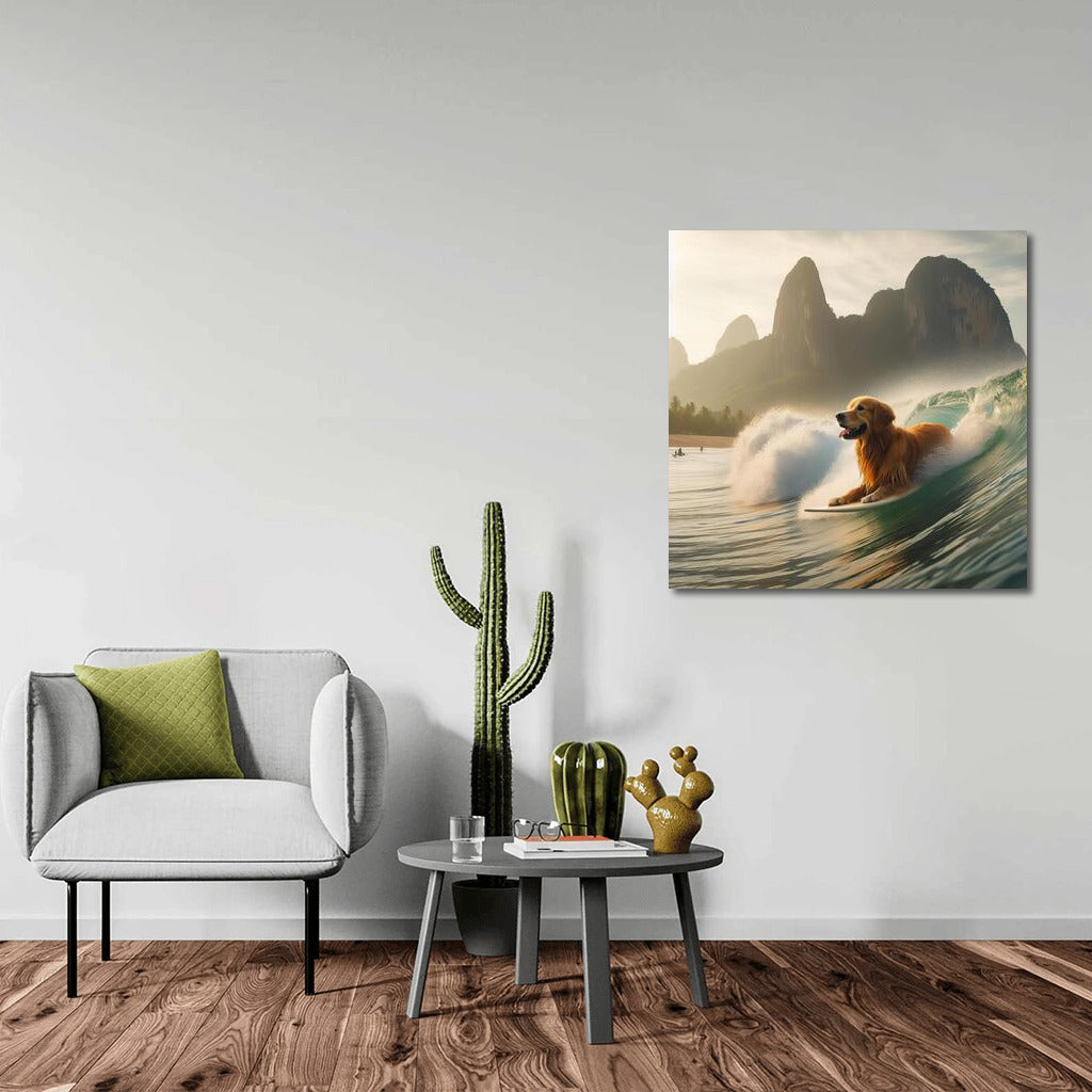 Surfing Retriever: Golden Wave Conqueror