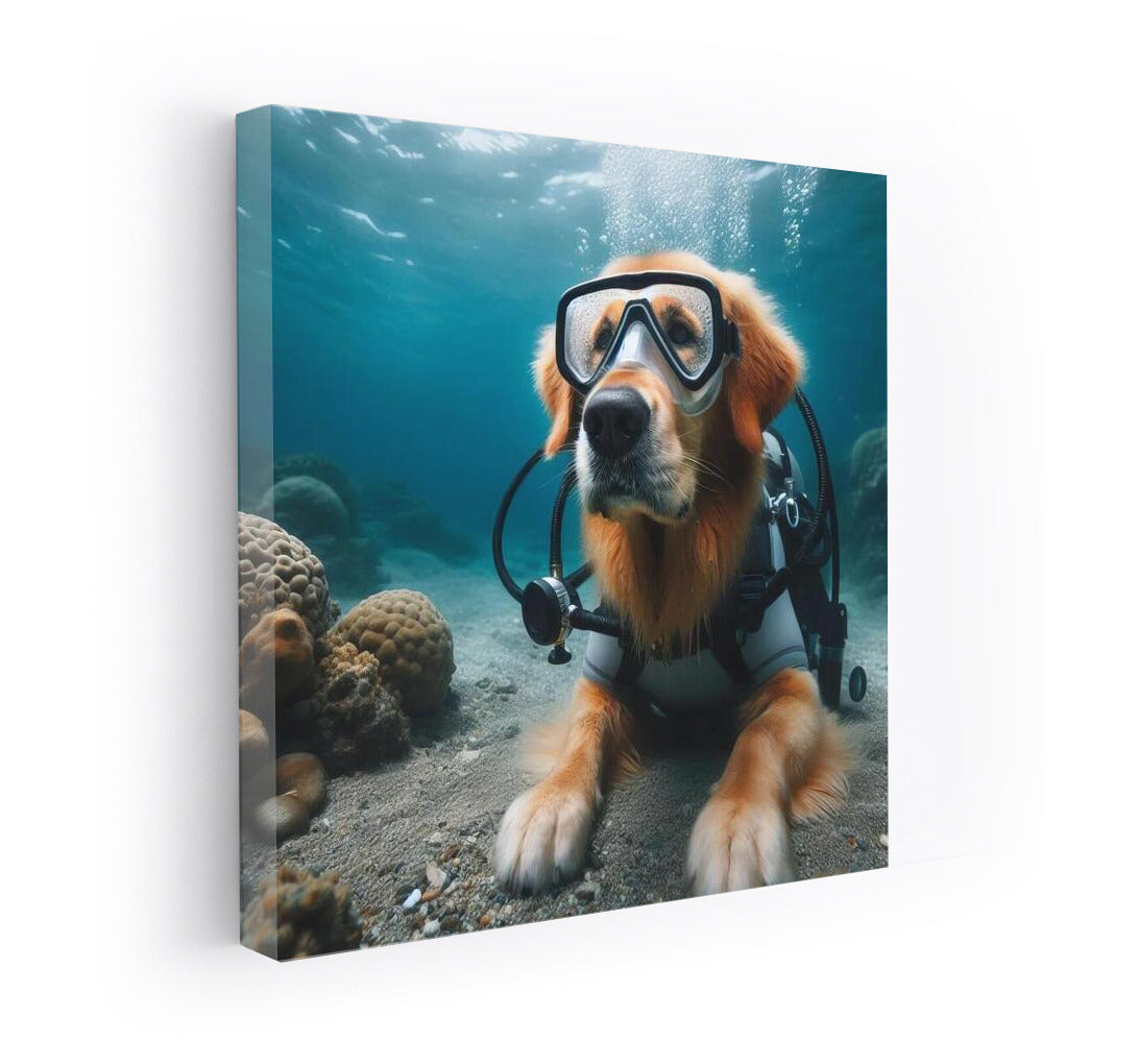 Golden Retriever's Underwater Scuba Adventures